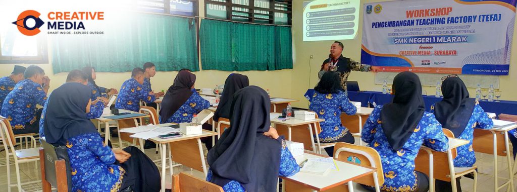 Creative Media Jadi Narasumber Workshop Teaching Factory di SMK Negeri 1 Mlarak Ponorogo
