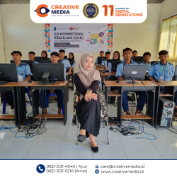 Kerjasama Creative Media sebagai mitra DUDI dalam pelaksanaan Sertifikasi Uji Kompetensi Keahlian SMK.